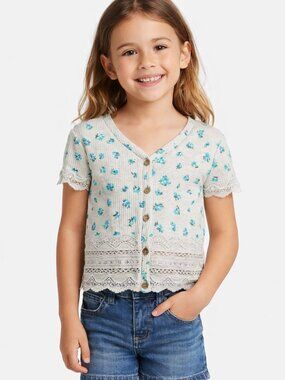 Justice Girls Top Size XS (6/7) – Graphic Tee or Layering Shirt